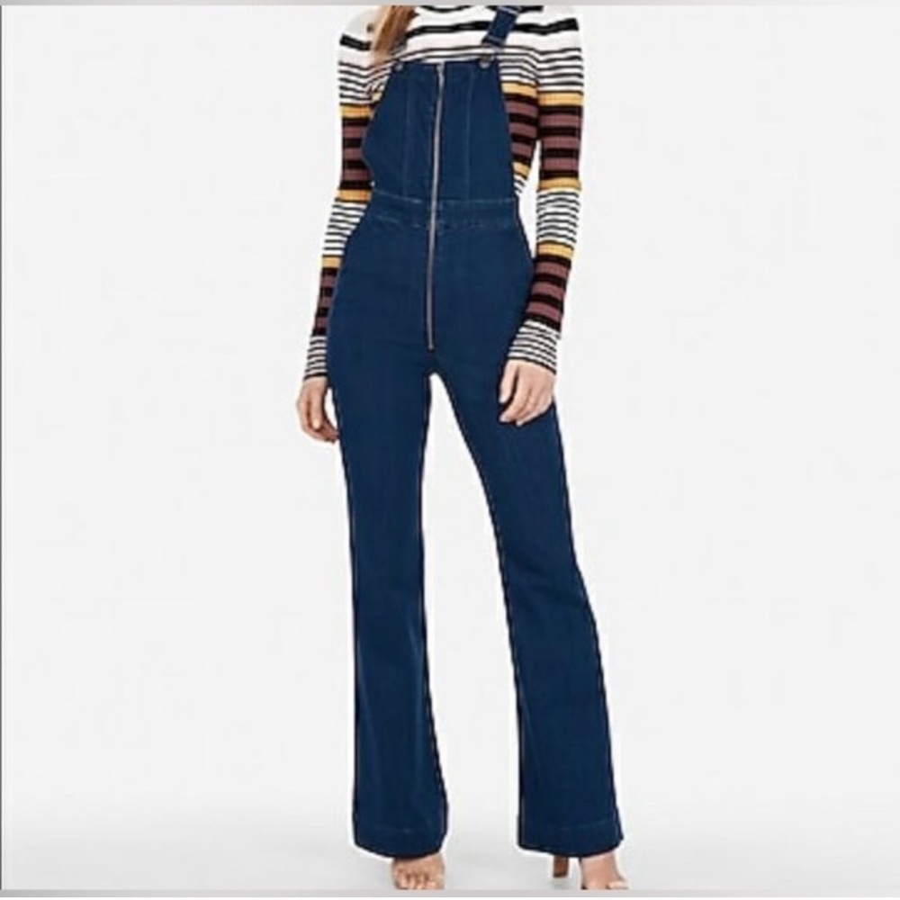 Express super high waisted wide leg overalls